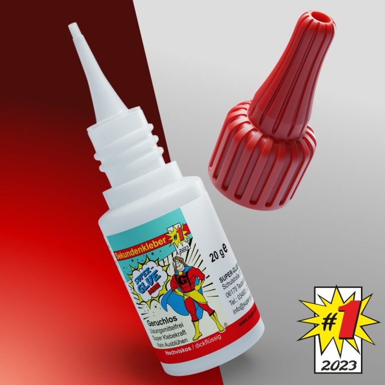 Hochviskoser / dickflüssiger Cyanacrylat Sekundenkleber in 20g Soft-Gel Flasche für hohe Präzision beim Arbeiten. Lösungsmittelfreier und geruchloser Klebstoffe für Modellbauer, Dioramenbauer, Bastler und Hobby Eisenbahner in Miniatur. Starke Klebekraft und unglaublich saubere Performance für jede Anwendung. Super-Glue Man Sekundenkleber für Materialien und Baustoffe wie Holz, Kunststoff, Resin, Porzellan, Keramik, Metall, Hartschaum, Styropor, Styrodur, Styrofoam, Gummi und Pappe.